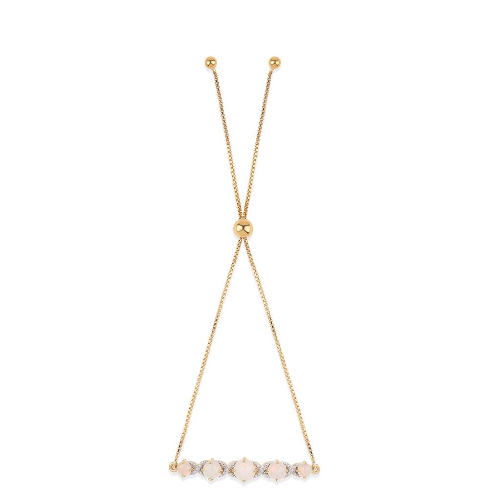 Pozlacený 925 / 1000 Sterlingové Stříbro Náramek s Etiopským Opálem z Lega Dembi 3 