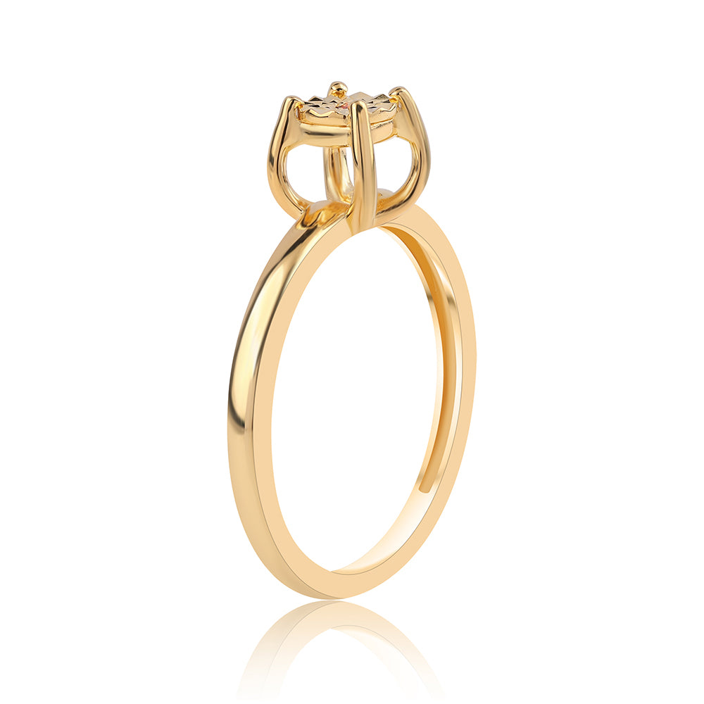 Pozlacené Stříbro 925/1000 - Sada s Červeným Diamantem - Karátové číslo: 0.02. přibližná hmotnost: 1.31 gramů ( Náušnice+Prsten+Přívěsek ) 9 