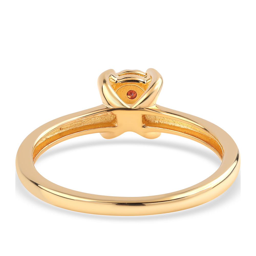 Pozlacené Stříbro 925/1000 - Sada s Červeným Diamantem - Karátové číslo: 0.02. přibližná hmotnost: 1.31 gramů ( Náušnice+Prsten+Přívěsek ) 10 