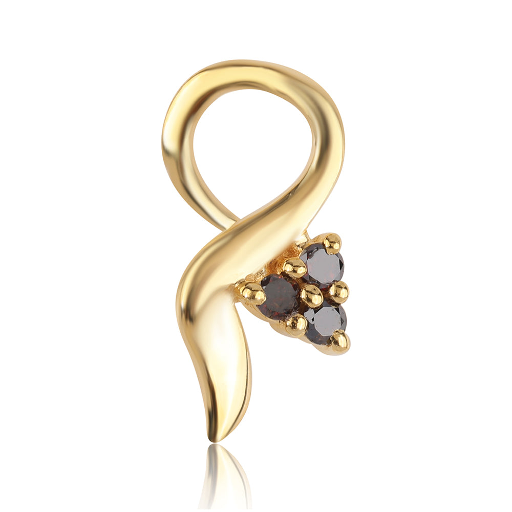 Pozlacené Stříbro 925/1000 - Přívěsek s Červeným Diamantem - Karátové číslo: 0.05. přibližná hmotnost: 0.29 gramů 1 