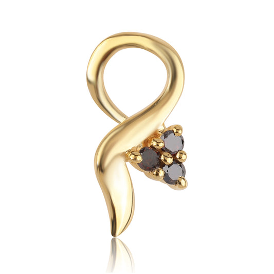 Pozlacené Stříbro 925/1000 - Přívěsek s Červeným Diamantem - Karátové číslo: 0.05. přibližná hmotnost: 0.29 gramů