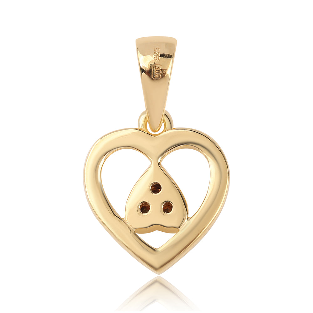 Pozlacené Stříbro 925/1000 - Přívěsek s Červeným Diamantem - Karátové číslo: 0.05. přibližná hmotnost: 1.14 gramů 2 