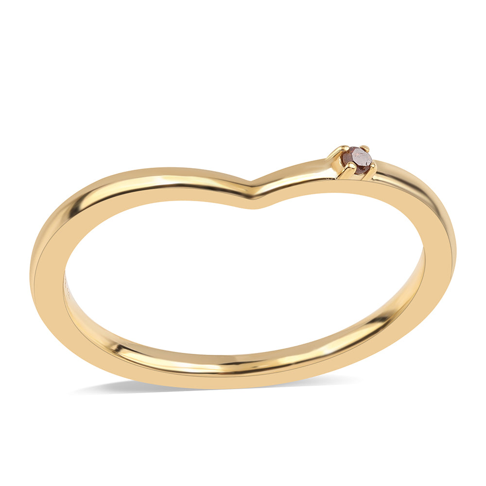 Pozlacené Stříbro 925/1000 - Prsten s Červeným Diamantem - Karátové číslo: 0.01. přibližná hmotnost: 1.44 gramů 1 