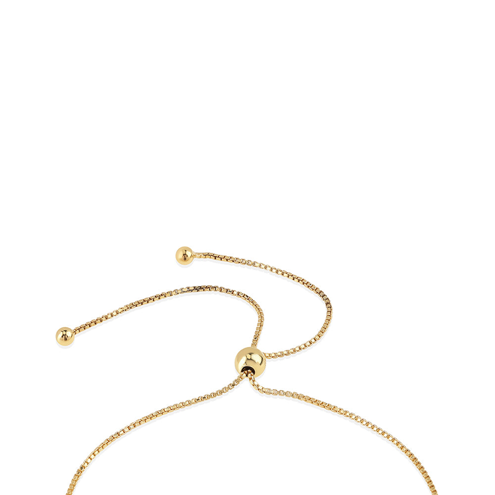 Pozlacený 925 / 1000 Sterlingové Stříbro Náramek s Červeným Diamantem 2 