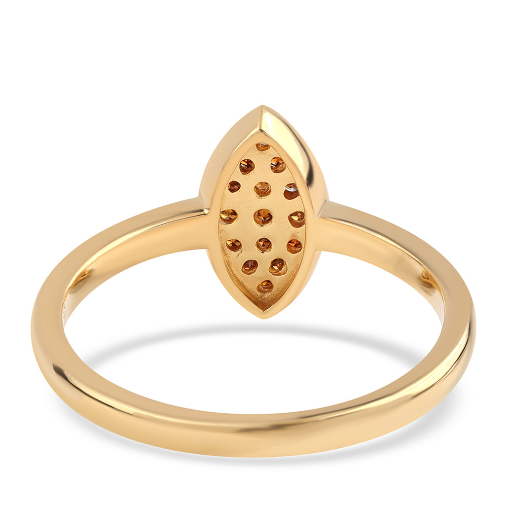 Pozlacený 925 / 1000 Sterlingové Stříbro Prsten s Červeným Diamantem 2 