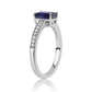 925 / 1000 Sterlingové Stříbro Prsten s Australským Modrým Safírem a Bílým Topazem