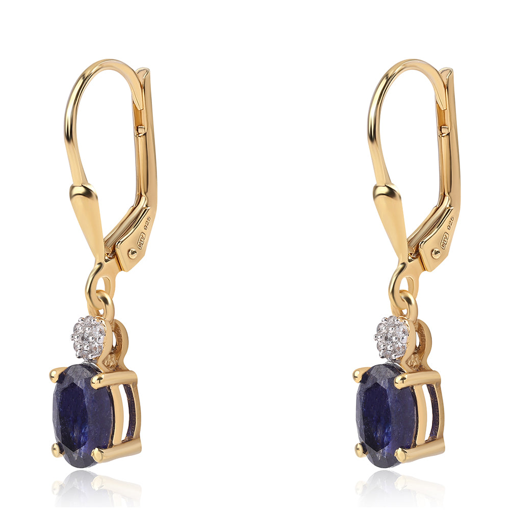 Pozlacená 925 / 1000 Sterlingové Stříbro Sada s Thajským Rubínem a Brazilským Smaragdem