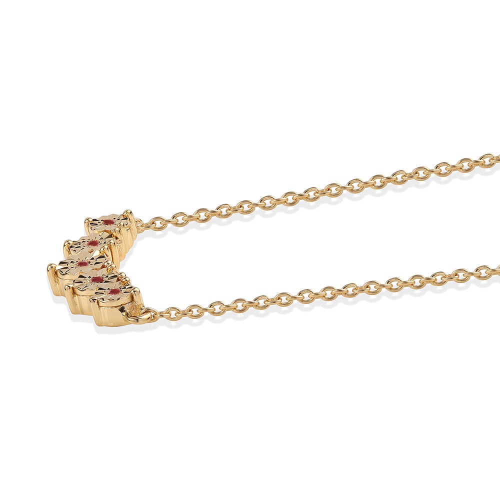 Pozlacený 925 / 1000 Sterlingové Stříbro Náhrdelník s Bílým Diamantem 2 