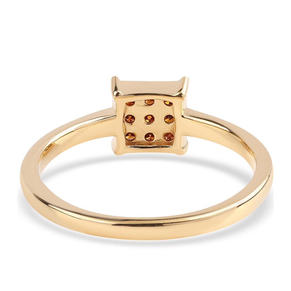 Pozlacený 925 / 1000 Sterlingové Stříbro Prsten s Červeným Diamantem