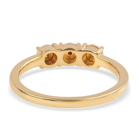 Pozlacené Stříbro 925/1000 - Prsten s Červeným Diamantem - Karátové číslo: 0.04. přibližná hmotnost: 2.07 gramů