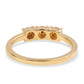 Pozlacené Stříbro 925/1000 - Prsten s Červeným Diamantem - Karátové číslo: 0.04. přibližná hmotnost: 2.07 gramů