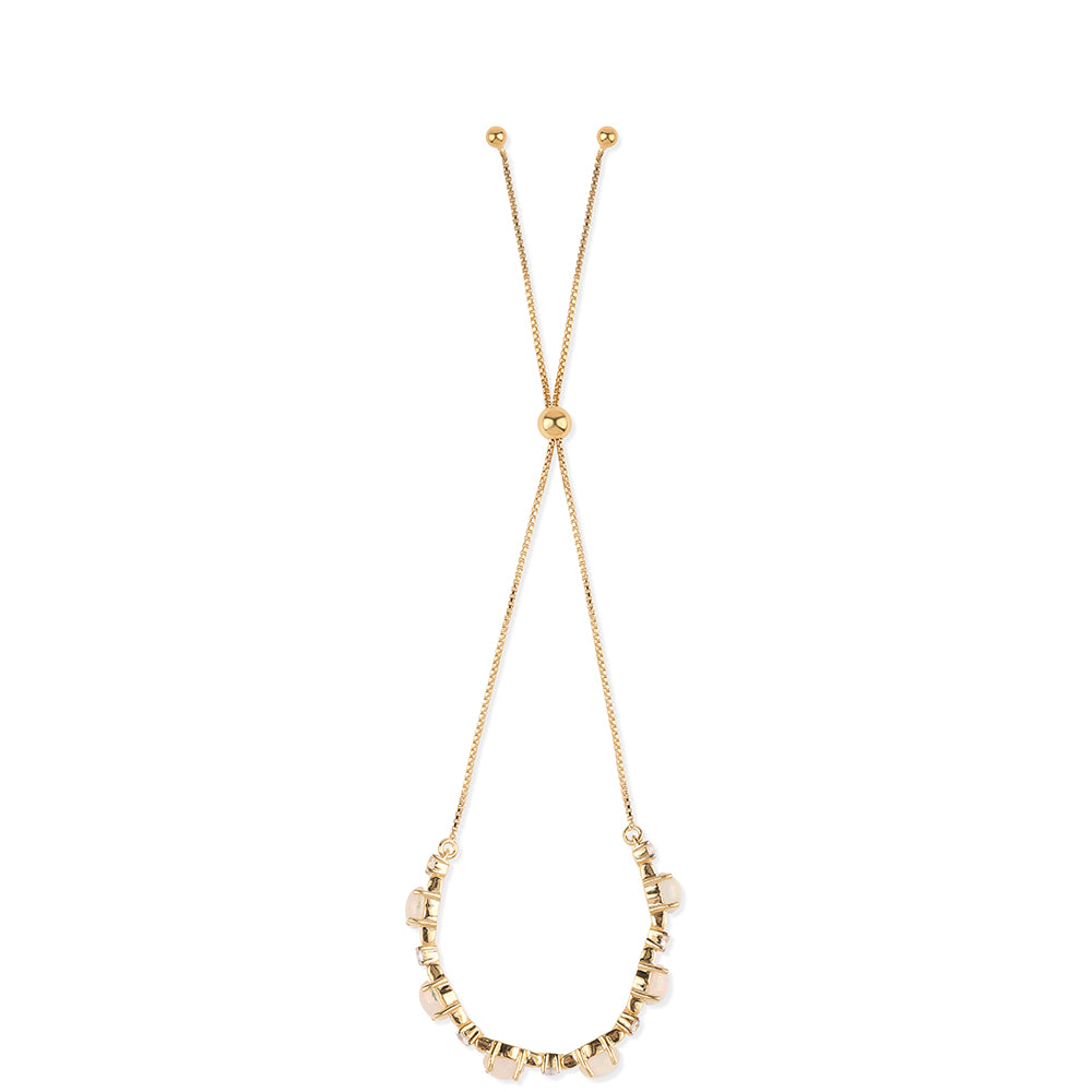 Pozlacený 925 / 1000 Sterlingové Stříbro Náramek s Etiopským Opálem z Lega Dembi a Bílým Topazem 3 