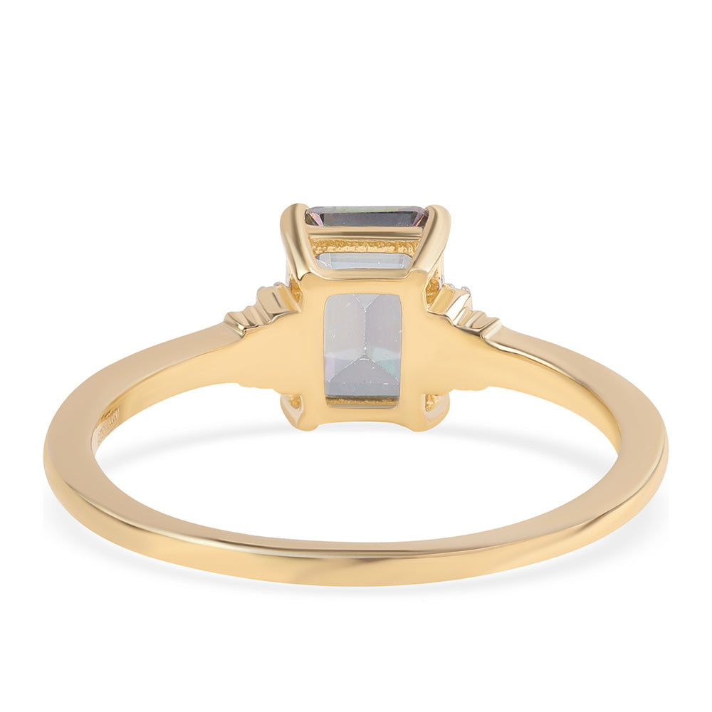 Pozlacený 925 / 1000 Sterlingové Stříbro Prsten s Mystickým Topazem a Bílým Topazem 3 