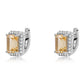 925 / 1000 Sterlingové Stříbro Náušnice s Brazilským Citrínem tř.AA a Bílým Topazem