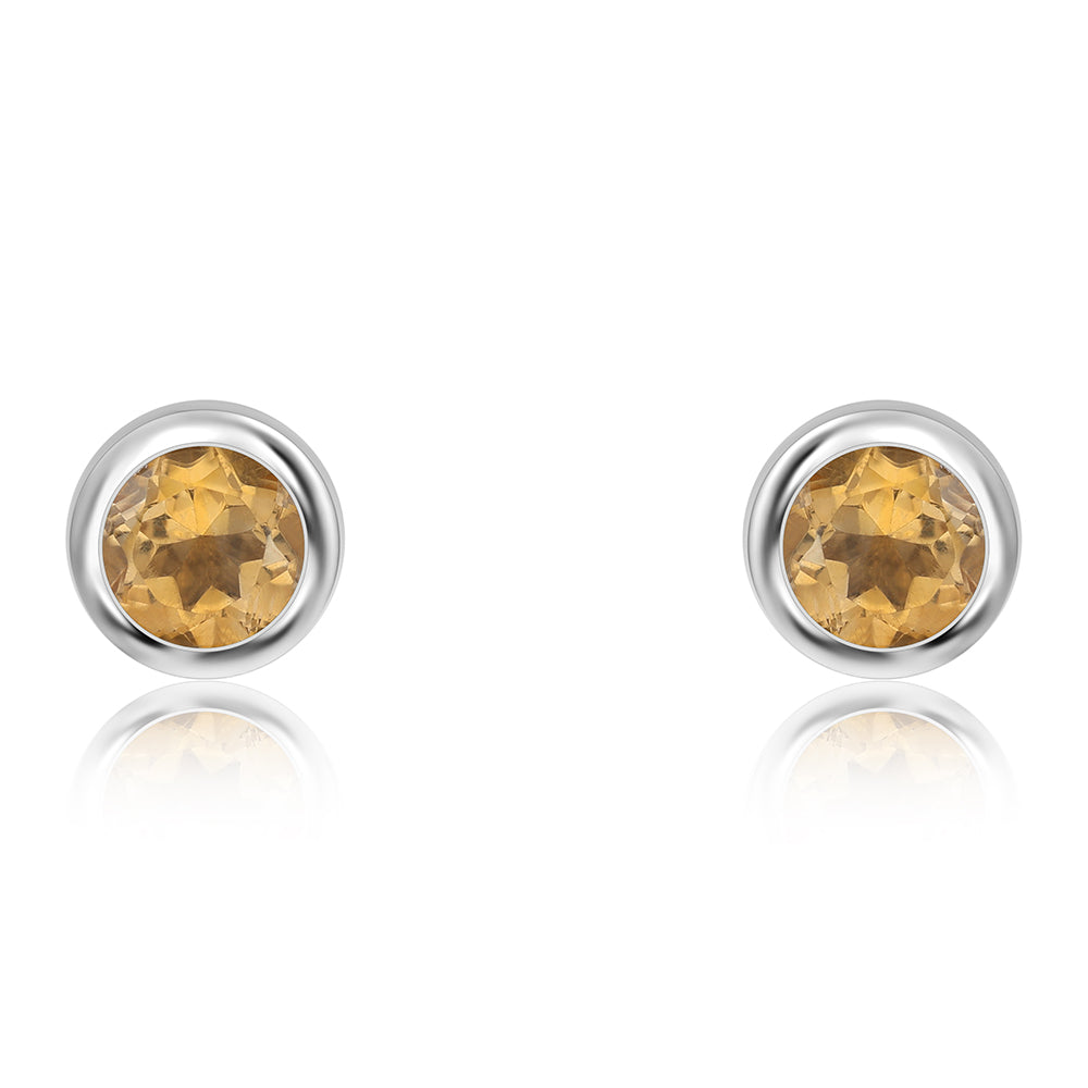 Stříbro 925/1000 - Náušnice s Brazilským Citrínem tř.AA - Karátové číslo: 0.94. přibližná hmotnost: 2.01 gramů 4 