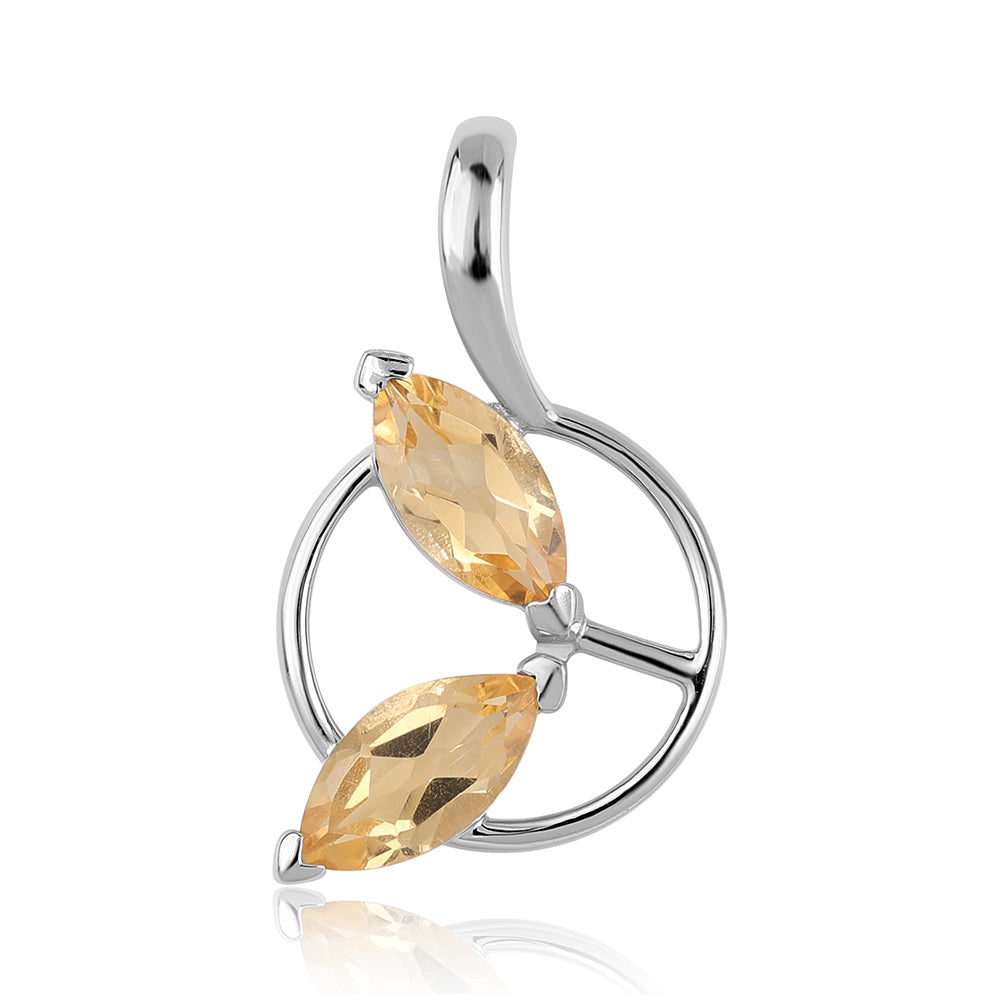 Stříbro 925/1000 - Přívěsek s Brazilským Citrínem tř.AA - Karátové číslo: 1. přibližná hmotnost: 1.29 gramů 1 