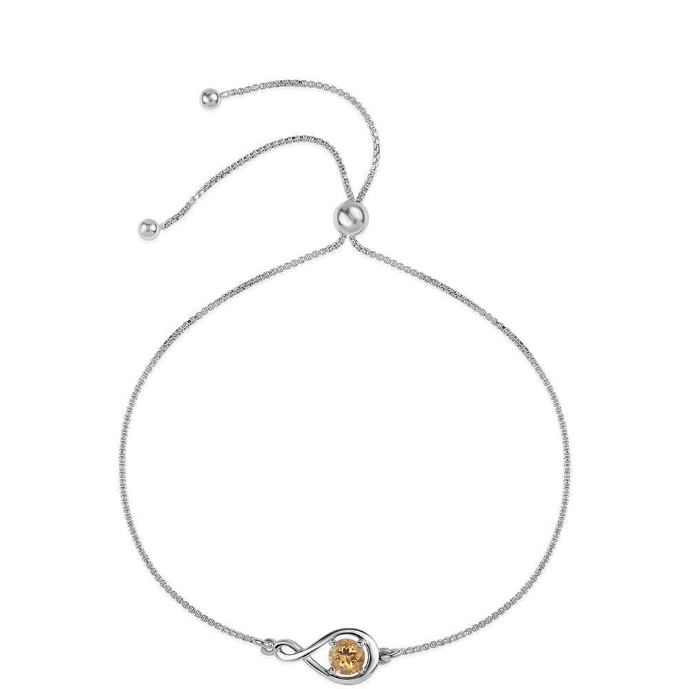 Stříbro 925/1000 - Náramek s Brazilským Citrínem tř.AA - Karátové číslo: 2.75. přibližná hmotnost: 2.8 gramů 1 