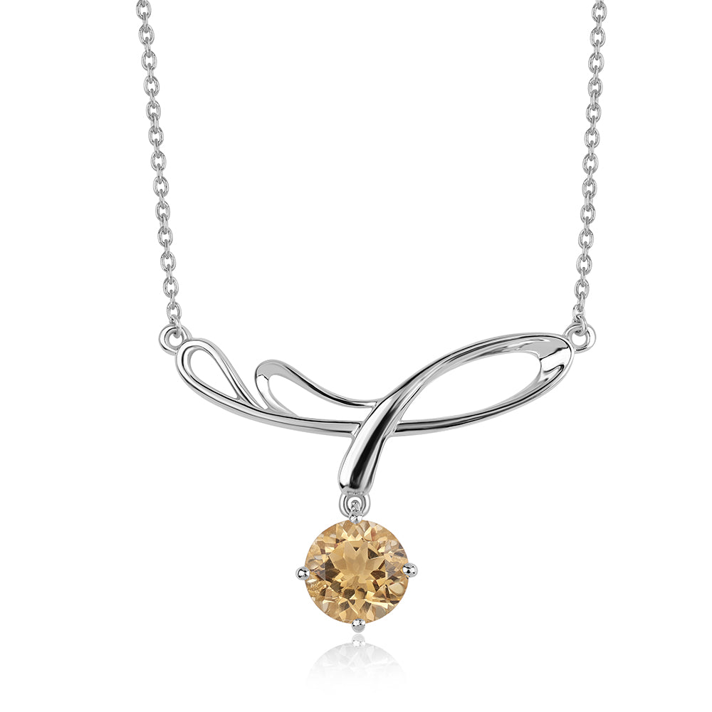 Stříbro 925/1000 - Náhrdelník s Brazilským Citrínem tř.AA - Karátové číslo: 2.75. přibližná hmotnost: 4.88 gramů