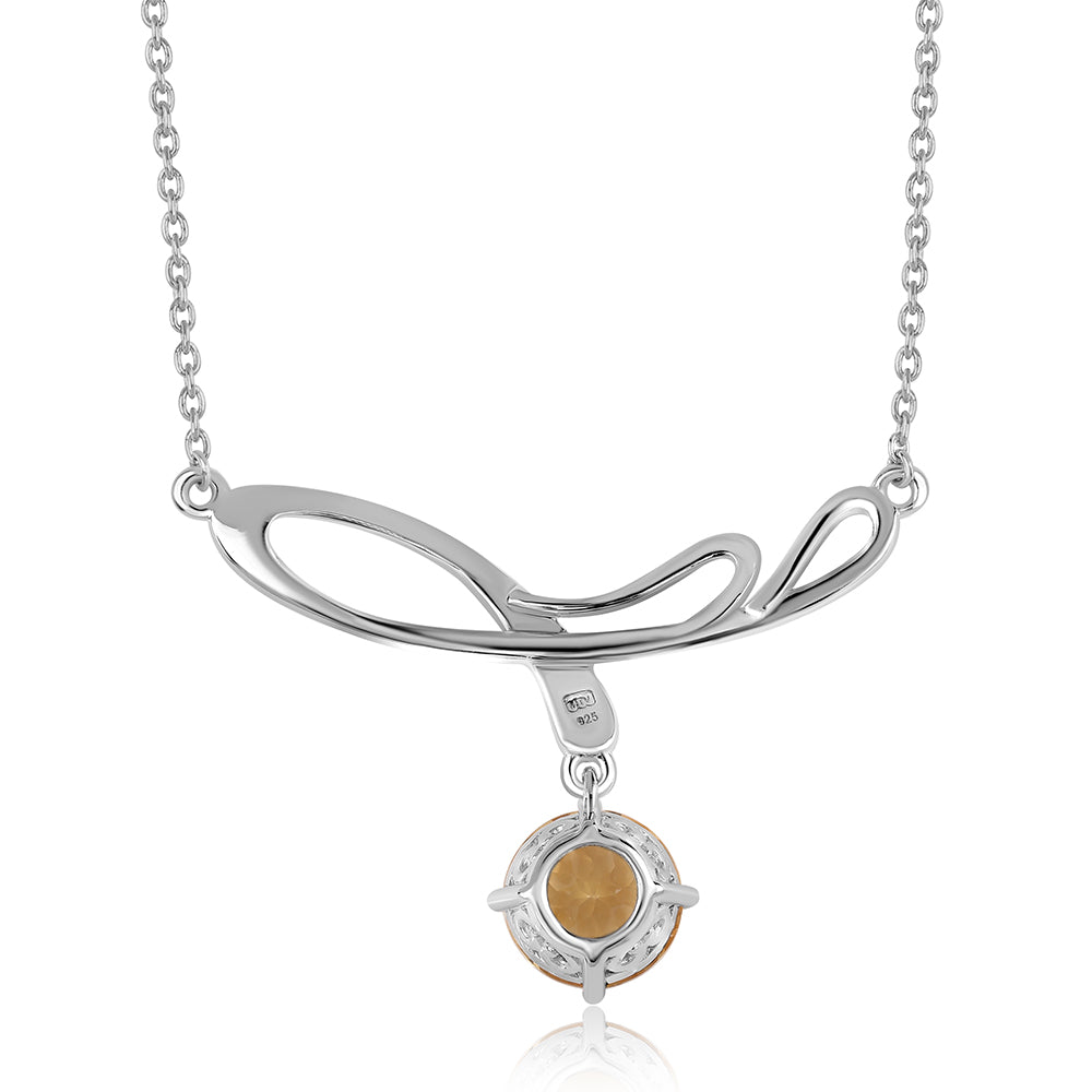 Stříbro 925/1000 - Náhrdelník s Brazilským Citrínem tř.AA - Karátové číslo: 2.75. přibližná hmotnost: 4.88 gramů