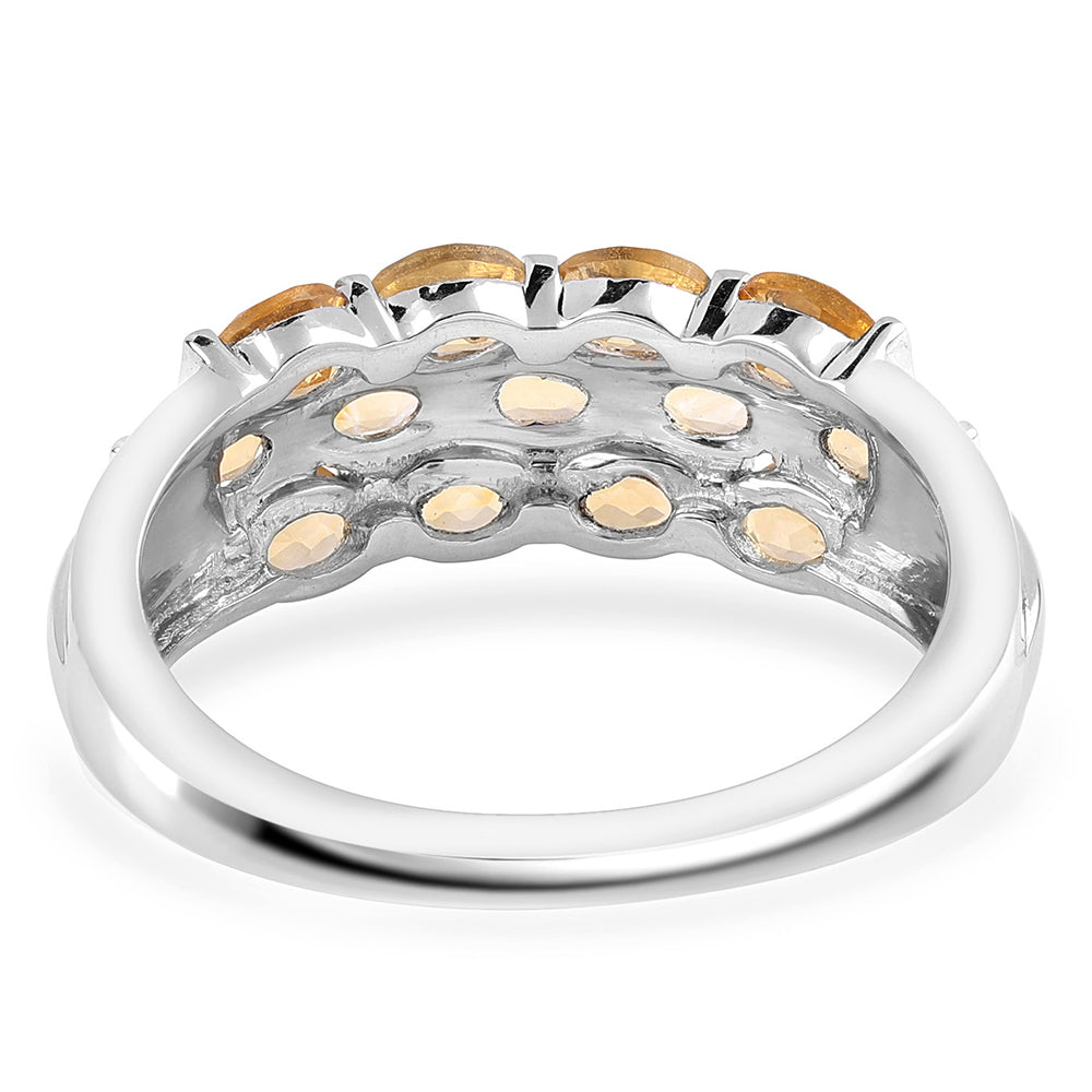 Stříbro 925/1000 - Prsten s Brazilským Citrínem tř.AA - Karátové číslo: 2.34. přibližná hmotnost: 3.82 gramů