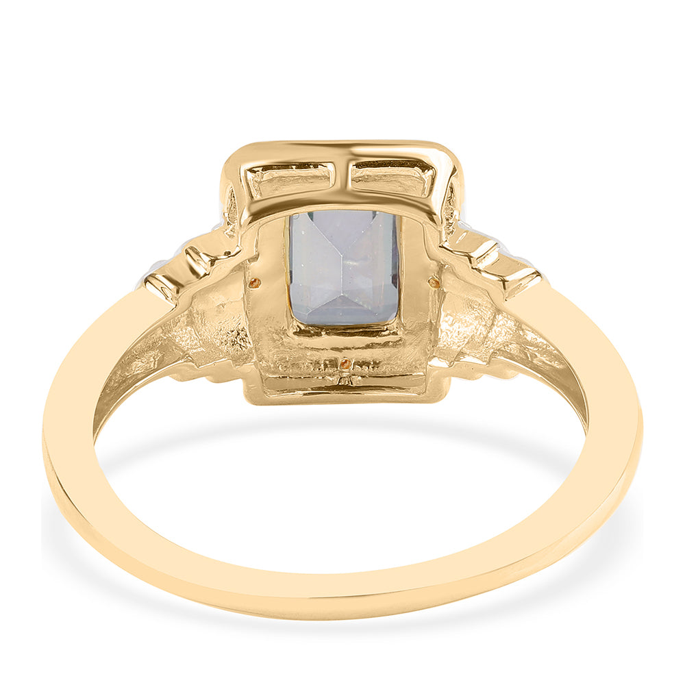 Pozlacený 925 / 1000 Sterlingové Stříbro Prsten s Mystickým Topazem a Bílým Topazem 3 