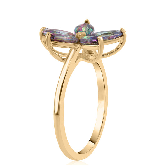 Pozlacený 925 / 1000 Sterlingové Stříbro Prsten s Mystickým Topazem