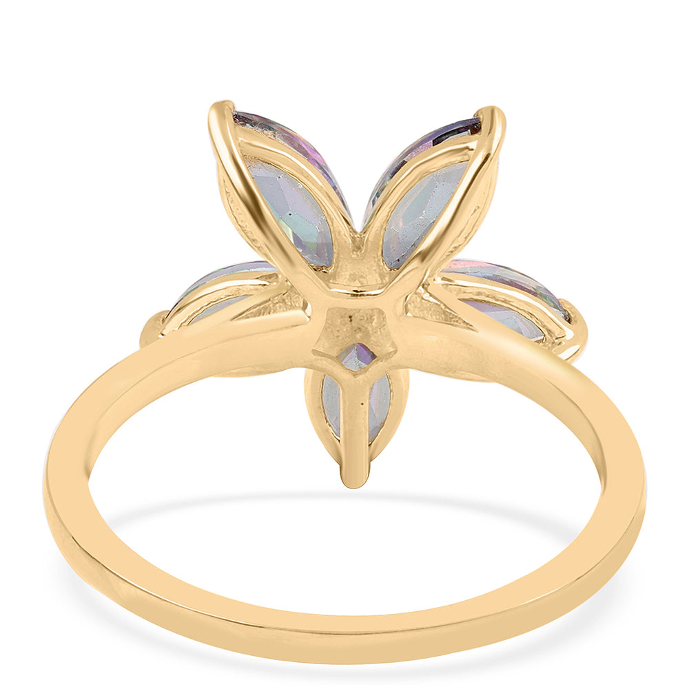 Pozlacený 925 / 1000 Sterlingové Stříbro Prsten s Mystickým Topazem 3 