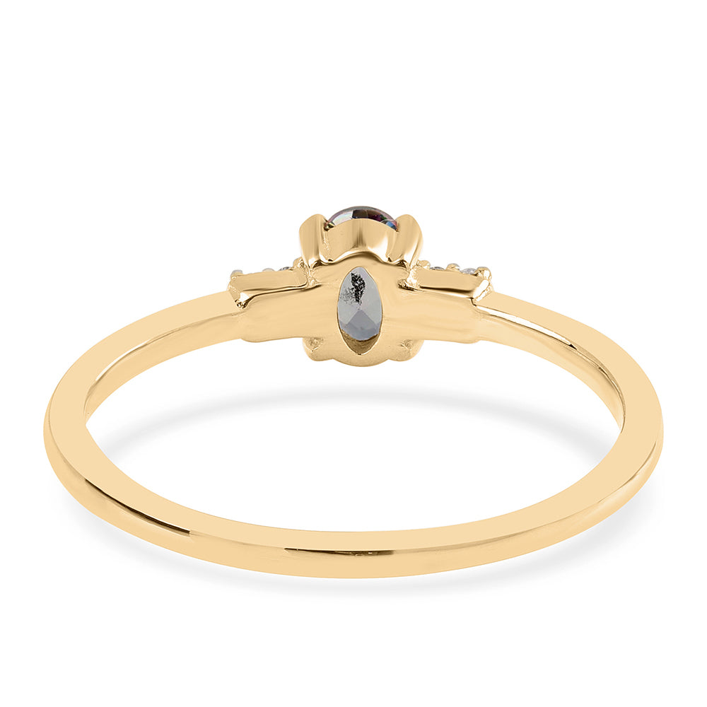 Pozlacený 925 / 1000 Sterlingové Stříbro Prsten s Mystickým Topazem a Bílým Topazem 3 