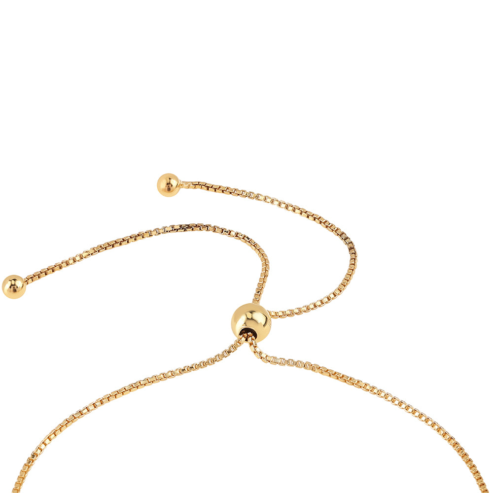 Pozlacený 925 / 1000 Sterlingové Stříbro Náramek s Černým Diamantem