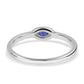 Stříbro 925/1000 - Prsten s Australským Modrým Safírem - Karátové číslo: 0.23. přibližná hmotnost: 1.94 gramů