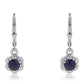 925 / 1000 Sterlingové Stříbro Náušnice s Australským Modrým Safírem a Bílým Topazem