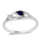 Stříbro 925/1000 - Prsten s Australským Modrým Safírem - Karátové číslo: 0.18. přibližná hmotnost: 2.13 gramů