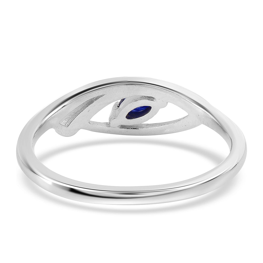 Stříbro 925/1000 - Prsten s Australským Modrým Safírem - Karátové číslo: 0.18. přibližná hmotnost: 2.13 gramů 2 