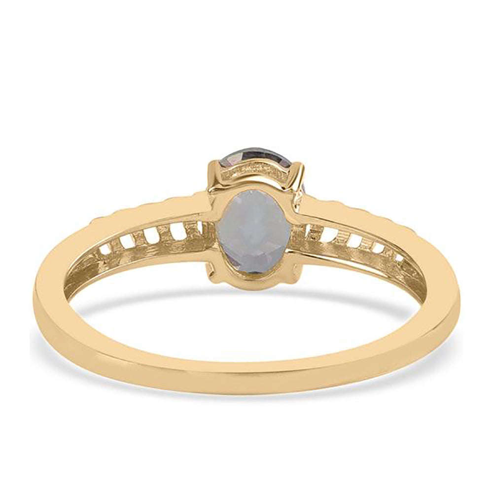 Pozlacený 925 / 1000 Sterlingové Stříbro Prsten s Mystickým Topazem 2 