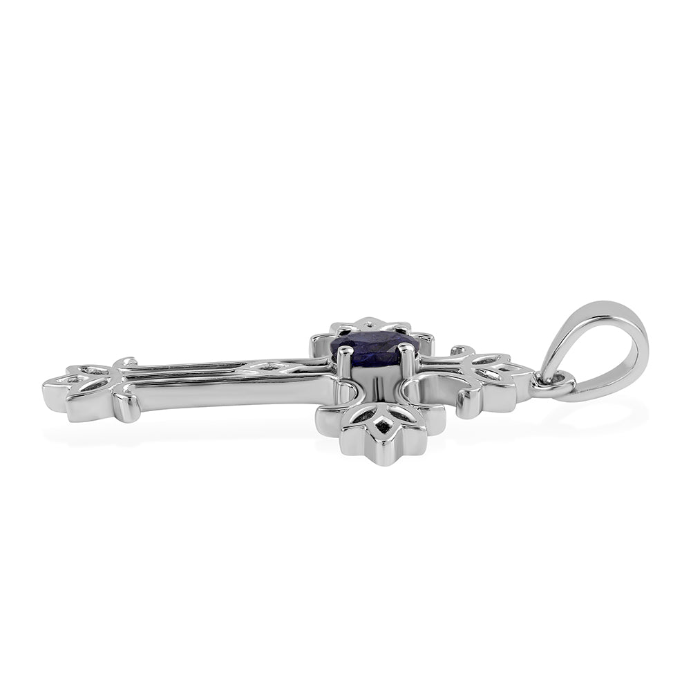 Stříbro 925/1000 - Přívěsek s Australským Modrým Safírem - Karátové číslo: 0.35. přibližná hmotnost: 2.31 gramů 2 