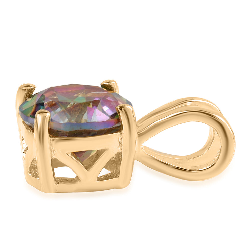 Pozlacený 925 / 1000 Sterlingové Stříbro Přívěsek s Mystickým Topazem 2 