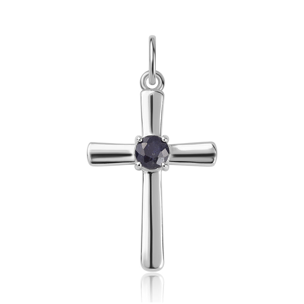 Stříbro 925/1000 - Přívěsek s Australským Modrým Safírem - Karátové číslo: 0.8. přibližná hmotnost: 2.09 gramů 1 