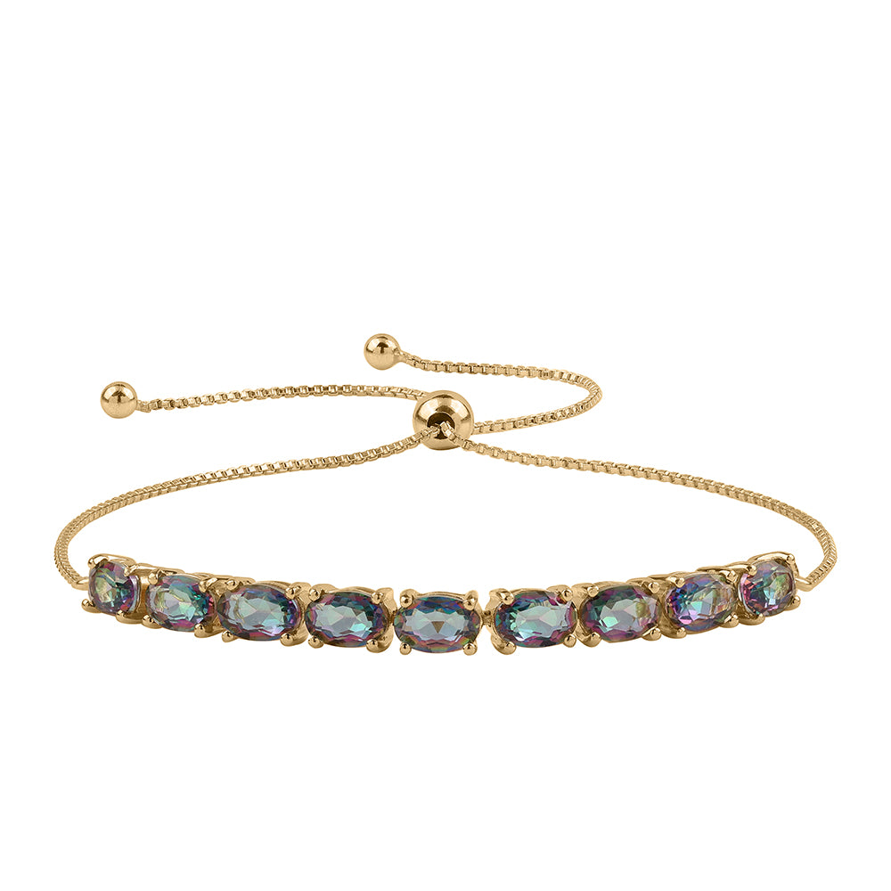 Pozlacený 925 / 1000 Sterlingové Stříbro Náramek s Mystickým Topazem 1 
