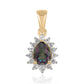 Pozlacený 925 / 1000 Sterlingové Stříbro Přívěsek s Mystickým Topazem a Bílým Topazem