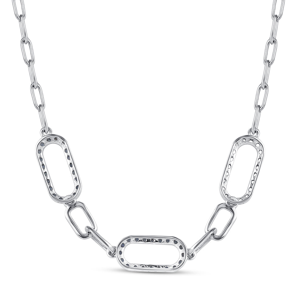 Stříbro 925/1000 - Náhrdelník s Australským Modrým Safírem - Karátové číslo: 0.9. přibližná hmotnost: 8.27 gramů