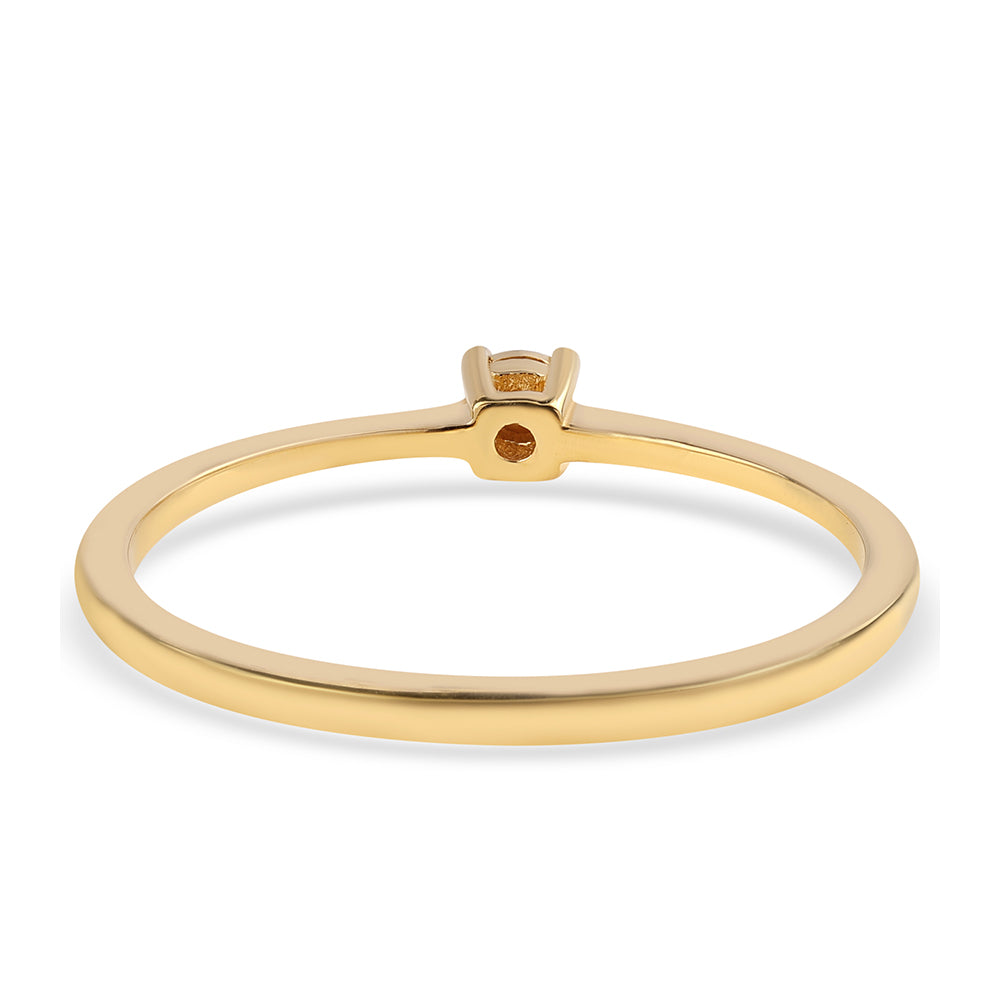 Pozlacené Stříbro 925/1000 - Prsten s Černým Diamantem - Karátové číslo: 0.06. přibližná hmotnost: 1.37 gramů 3 