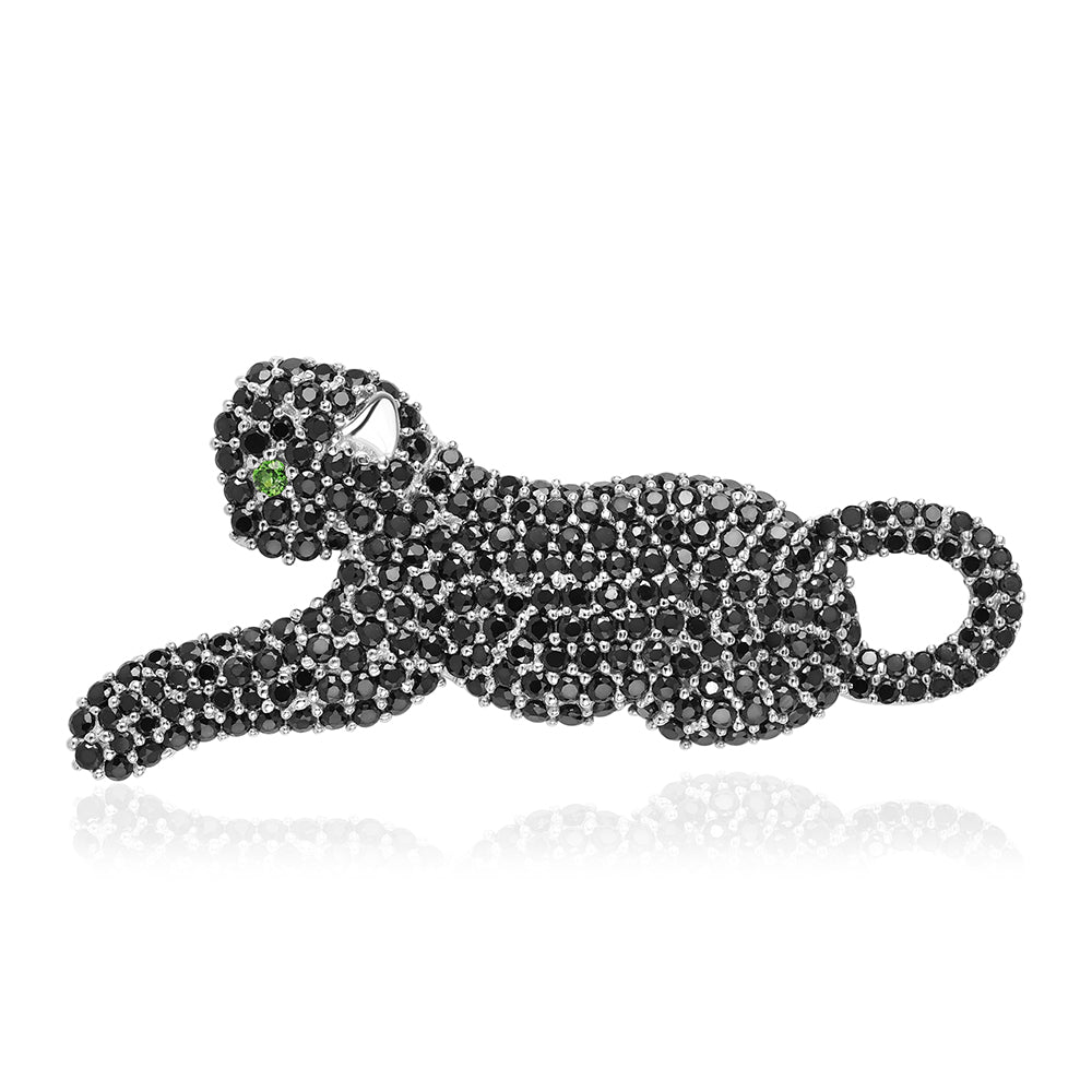 925 / 1000 Sterlingové Stříbro Přívěsek s Černým spinelem a Chromovým Diopsidem