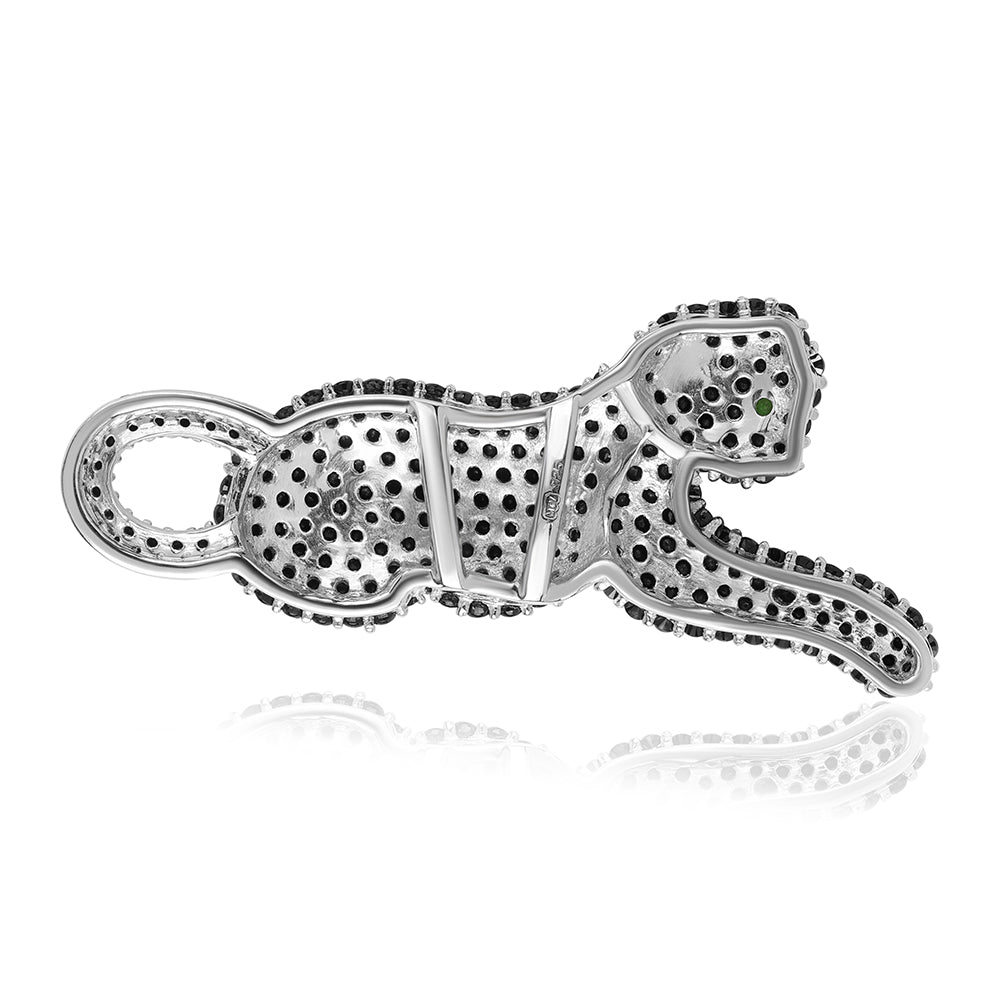 925 / 1000 Sterlingové Stříbro Přívěsek s Černým spinelem a Chromovým Diopsidem