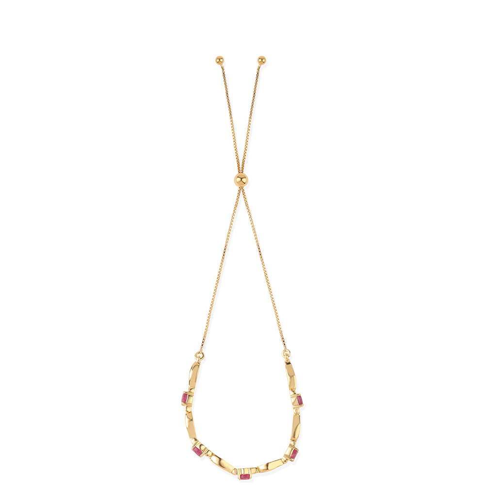 Pozlacený 925 / 1000 Sterlingové Stříbro Náramek s Mozambickým Rubínem 3 