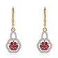 Pozlacené Sterlingové Stříbro 925 / 1000 - Náušnice s Mozambickým Rubínem a Bílým Topazem