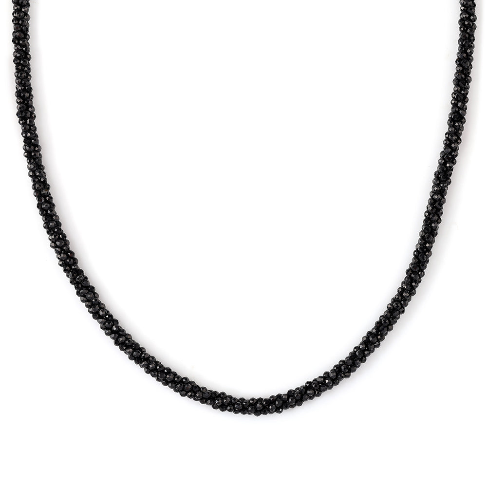 Pozlacené Sterlingové Stříbro 925 / 1000 - Náhrdelník s Černým spinelem 2 