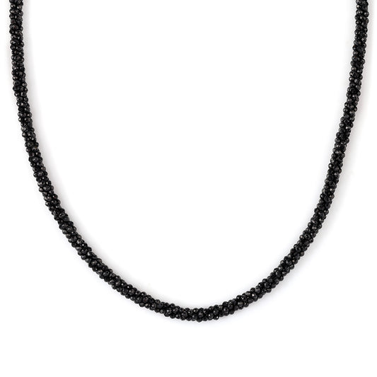 Pozlacené Sterlingové Stříbro 925 / 1000 - Náhrdelník s Černým spinelem