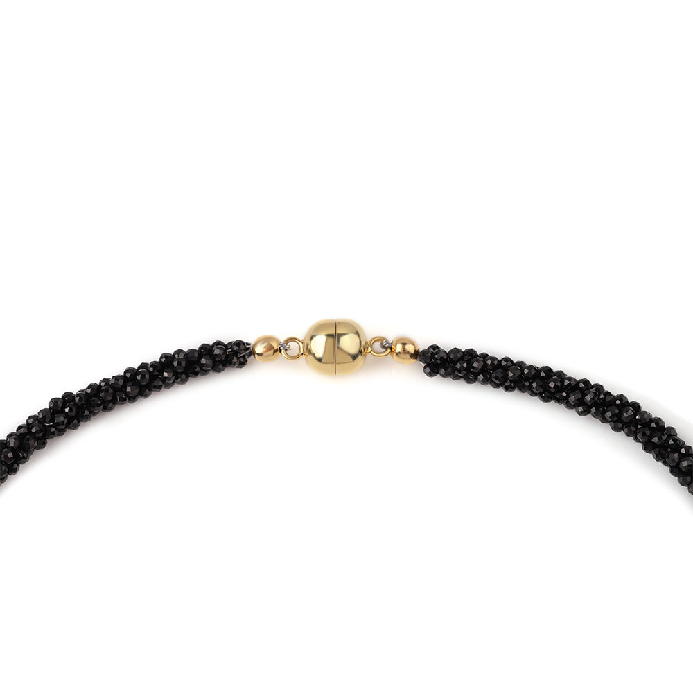 Pozlacené Sterlingové Stříbro 925 / 1000 - Náhrdelník s Černým spinelem 3 