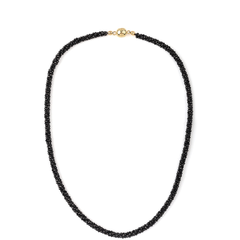 Pozlacené Sterlingové Stříbro 925 / 1000 - Náhrdelník s Černým spinelem 4 