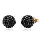 Pozlacené 925 / 1000 Sterlingové Stříbro Náušnice s Černým spinelem